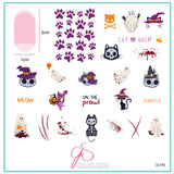 Cat-O-Ween (CjSH-96) Steel Nail Art Layered Stamping Plate