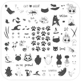 Cat-O-Ween (CjSH-96) Steel Nail Art Layered Stamping Plate