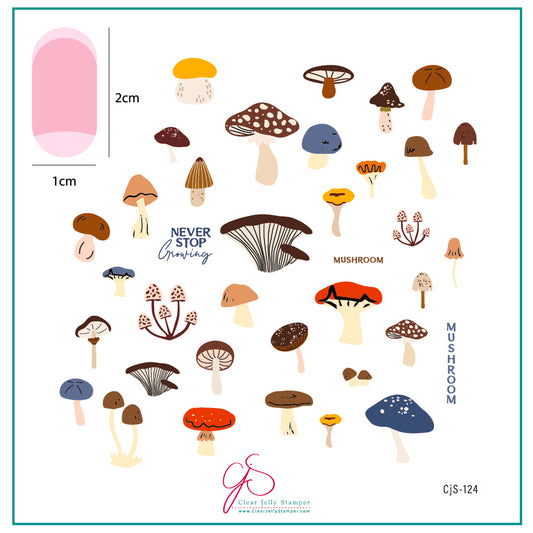 Fabulous Funghi (CjS-124) Etched Nail Art Stamping Plate
