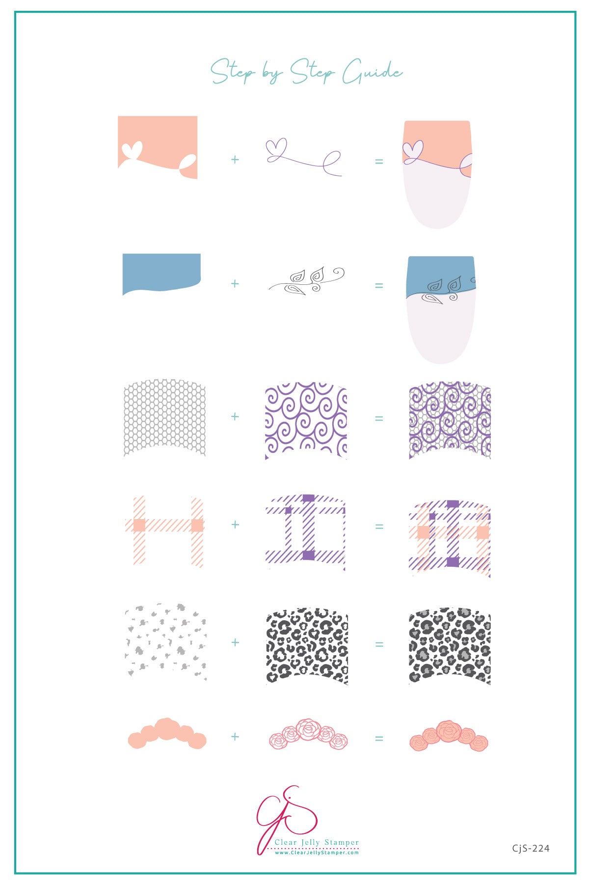 French Mani Mini (CjS-246) Etched Nail Art Stamping Plate