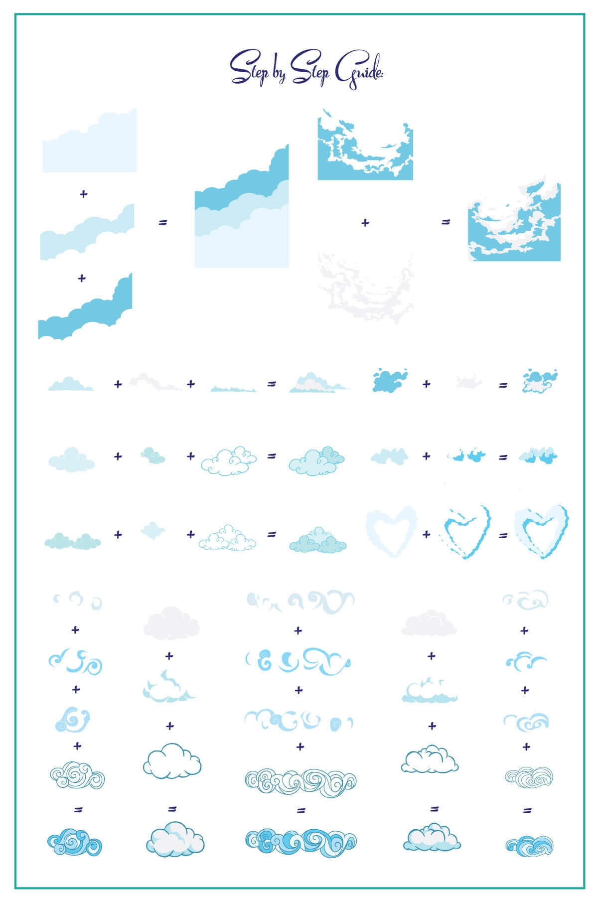 layered-nail-art-stamping-plate-how-to-card-showing-colorful-designs-of-clouds.