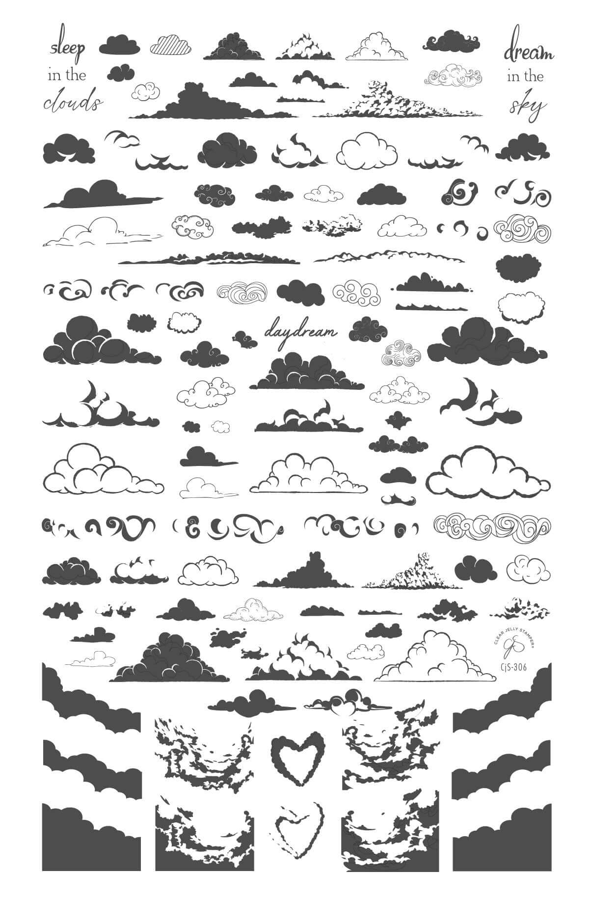 layered-nail-art-stamping-plate-showing-designs-of-clouds-and-words-for-nail-art