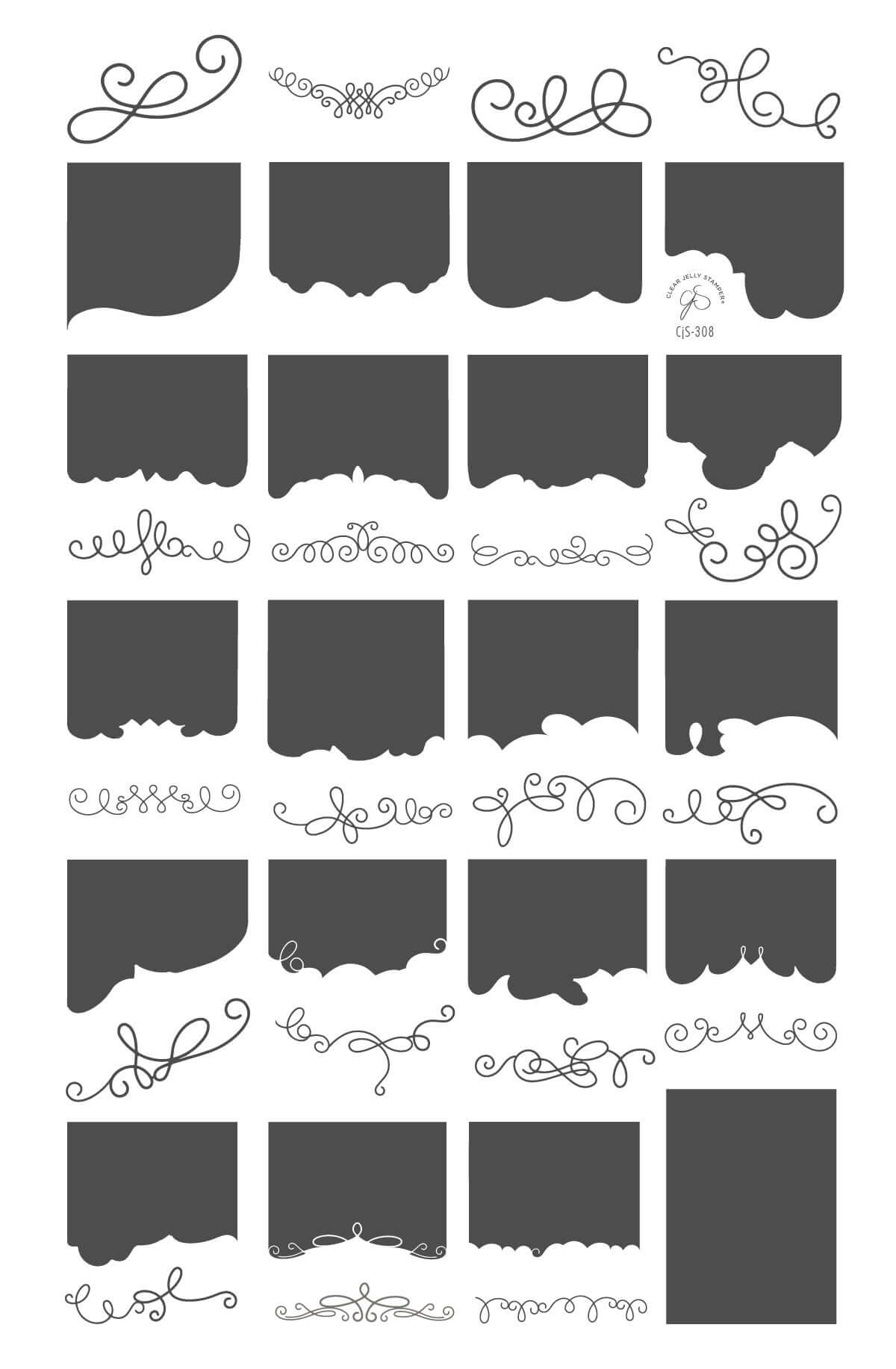 layered-nail-art-stamping-plate-with-swirly-french-tip-designs