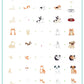 layered-nail-art-stamping-plate-how-to-card-with-colorful-designs-of-dogs-bones-and-words-for-nail-art
