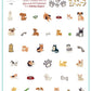 layered-nail-art-stamping-plate-inspo-card-with-colorful-designs-of-dogs-bones-and-words-for-nail-art