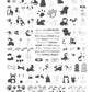 layered-nail-art-stamping-with-designs-of-dogs-bones-and-words-for-nail-art