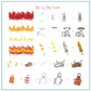  layered-nail-art-stamping-plate-how-to-card-with-colorful-bbq-inspired-designs-grills-flames-utensils-beer-vegetables-and-words-for-nail-art