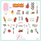 layered-nail-art-stamping-plate-inspo-card-with-colorful-bbq-inspired-designs-grills-flames-utensils-beer-vegetables-and-words-for-nail-art