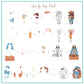 layered-nail-art-stamping-plate-how-to-card-with-colorful-designs-of-umbrellas-people-walking-in-the-rain-and-words-for-nail-art