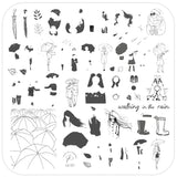 Walking in the Rain (CjS-321) Steel Nail Art Layered Stamping Plate