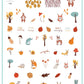 layered-nail-art-stamping-plate-inspo-card-showing-colorful-designs-of-leaves-woodland-creatures-foxes-owls-mushrooms-and-words-for-nail-art