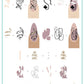  layered-nail-art-stamping-plate-how-to-card-with-modern-abstract-designs-of-leaves-lines-faces