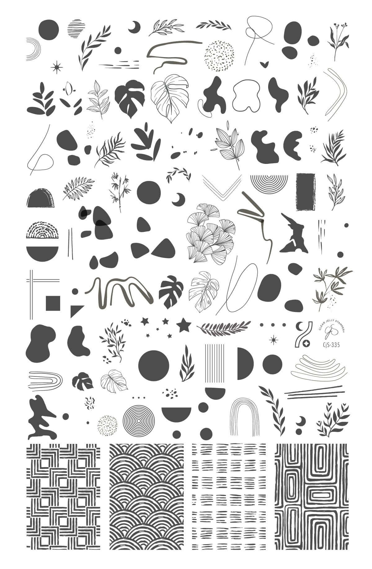 layered-nail-art-stamping-plate-with-modern-abstract-designs-of-leaves-and-patterns