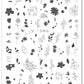 layered-nail-art-stamping-plate-with-colorful-flowers-roses-lillies-daisies-butterflies-and-words-for-nail-art