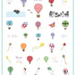 layered-nail-art-stamping-plate-inspo-card-with-colorful-hot-air-balloons-kites-birds-flying-clouds-and-words-for-nail-art