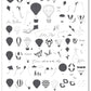 layered-nail-art-stamping-plate-with-colorful-hot-air-balloons-kites-birds-flying-clouds-and-words-for-nail-art