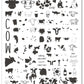 layered-nail-art-stamping-plate-showing-designs-of-cows-cow-print-and-words-for-nail-art
