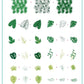 layered-nail-art-stamping-plate-how-to-card-showing-colorful-designs-of-tropical-leaves