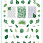 layered-nail-art-stamping-plate-inspo-card-showing-colorful-designs-of-tropical-leaves-and-words-for-nail-art
