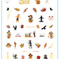 layered-nail-art-stamping-plate-inspo-card-with-colorful-designs-of-scarecrows-wheat-patches-crows-and-words-for-nail-art