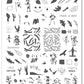 layered-nail-art-stamping-plate-with-designs-of-scarecrows-wheat-patches-crows-and-words-for-nail-art