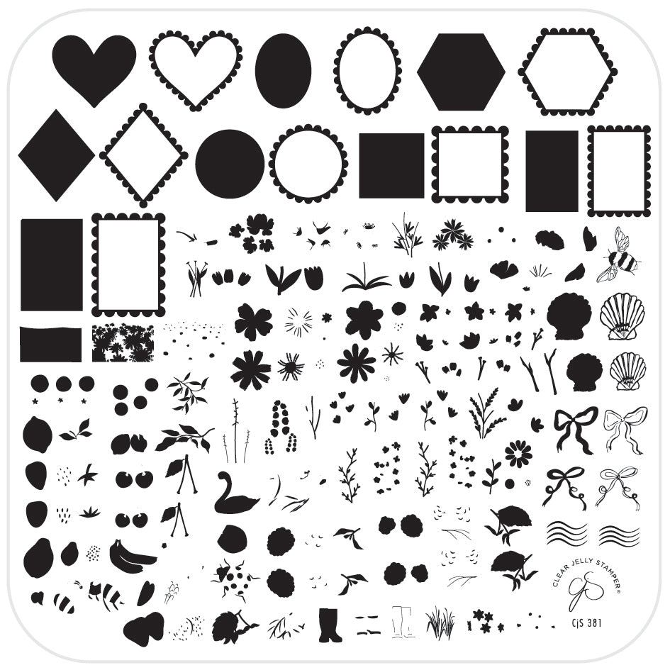 Perfectly Postage (CjS-381) Steel Nail Art Layered Stamping Plate