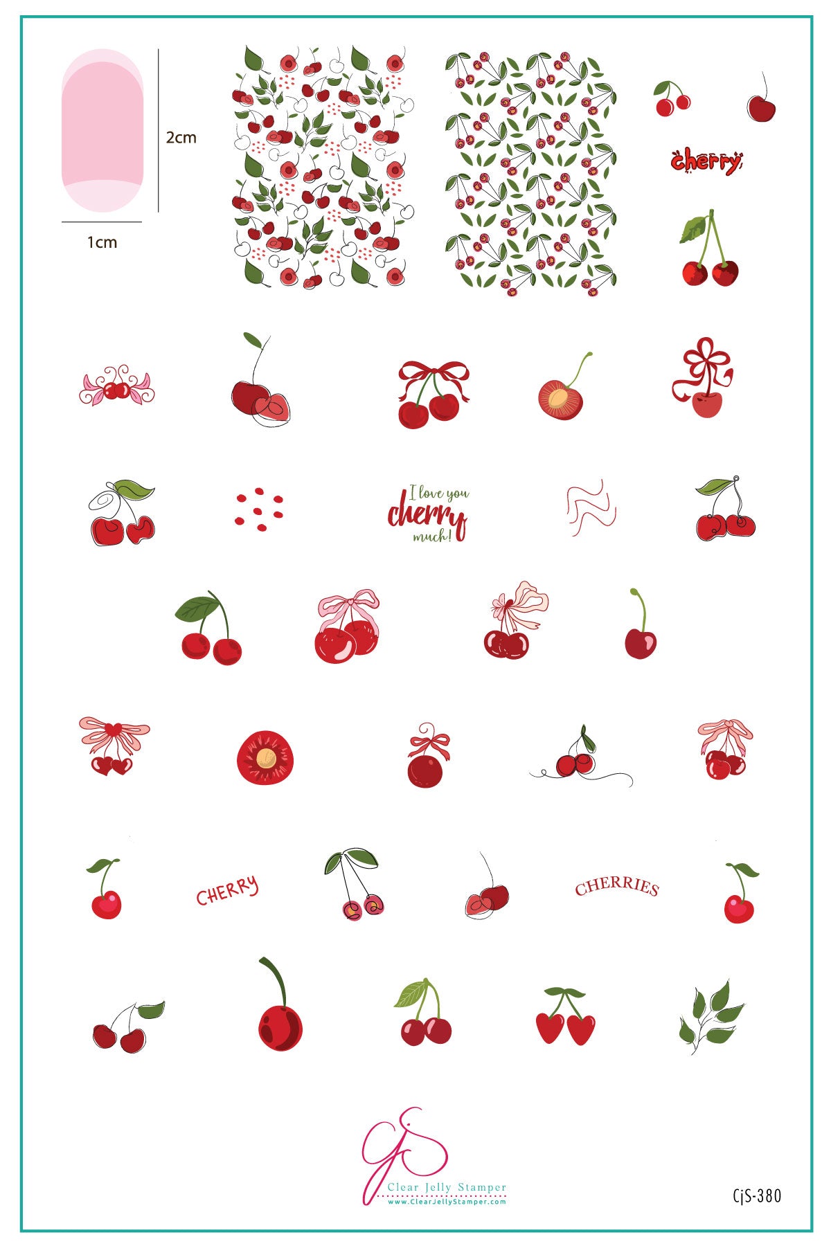 Cherry Bomb (CjS-382) Steel Nail Art Layered Stamping Plate