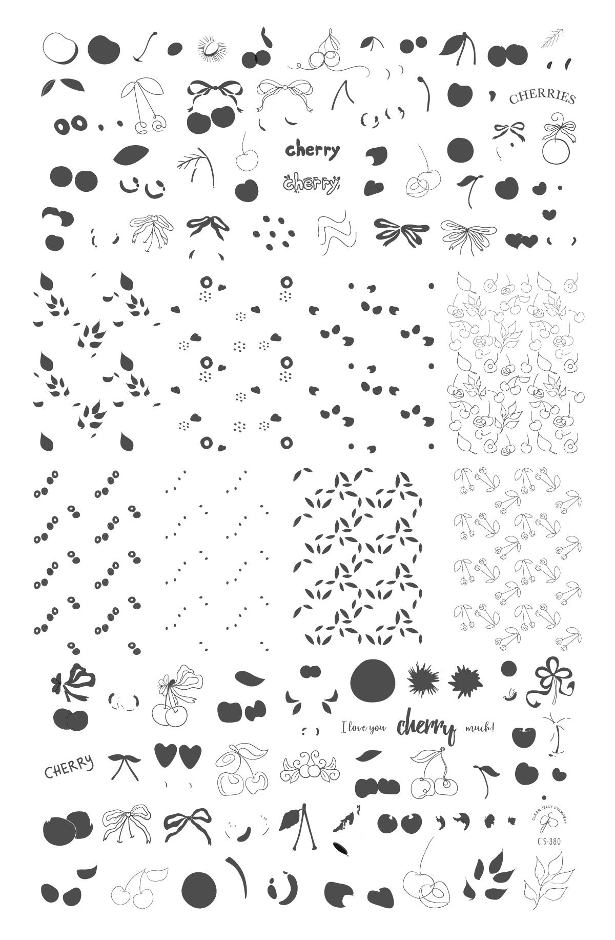 Cherry Bomb (CjS-382) Steel Nail Art Layered Stamping Plate