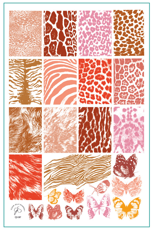 Fur-ever Flutter (CjS-387) Steel Nail Art Layered Stamping Plate