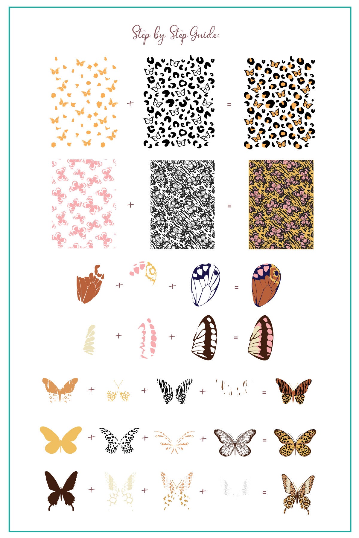 Wild Wings (CjS-392) Steel Nail Art Layered Stamping Plate