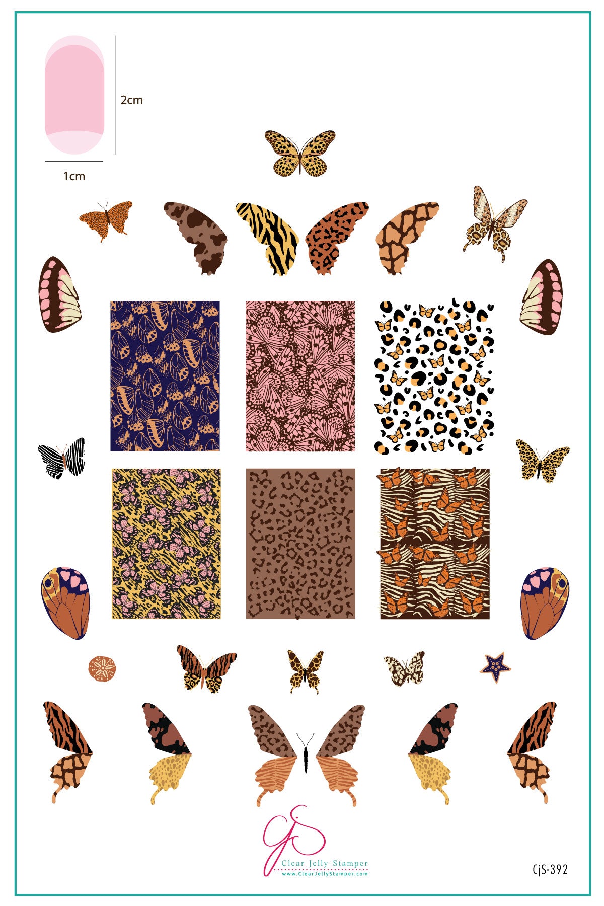 Wild Wings (CjS-392) Steel Nail Art Layered Stamping Plate