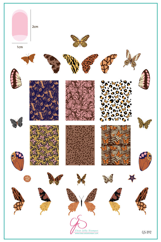 Wild Wings (CjS-392) Steel Nail Art Layered Stamping Plate