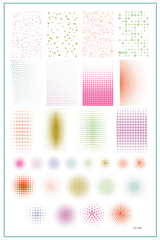 Confetti Chic (CjS-393) Etched Nail Art Stamping Plate