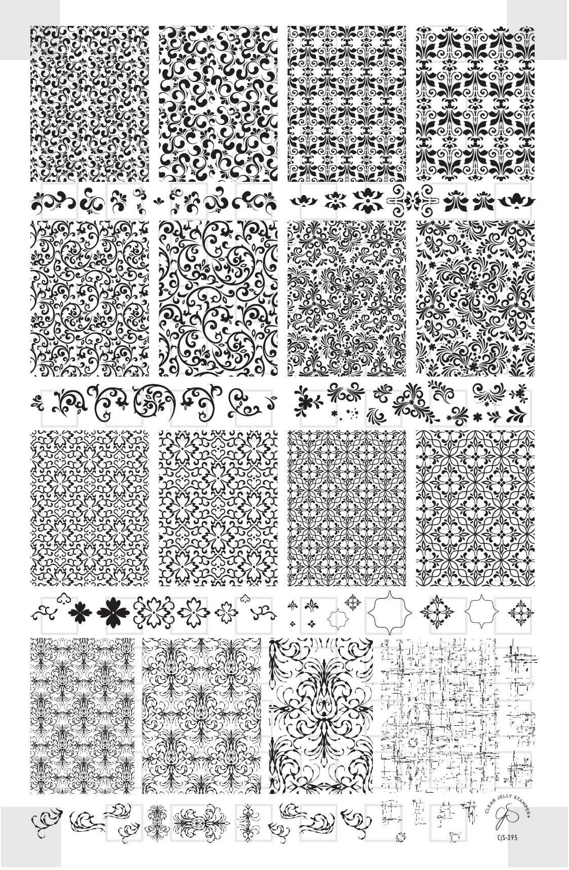 Twisted Elegance (CjS-395) Etched Nail Art Stamping Plate