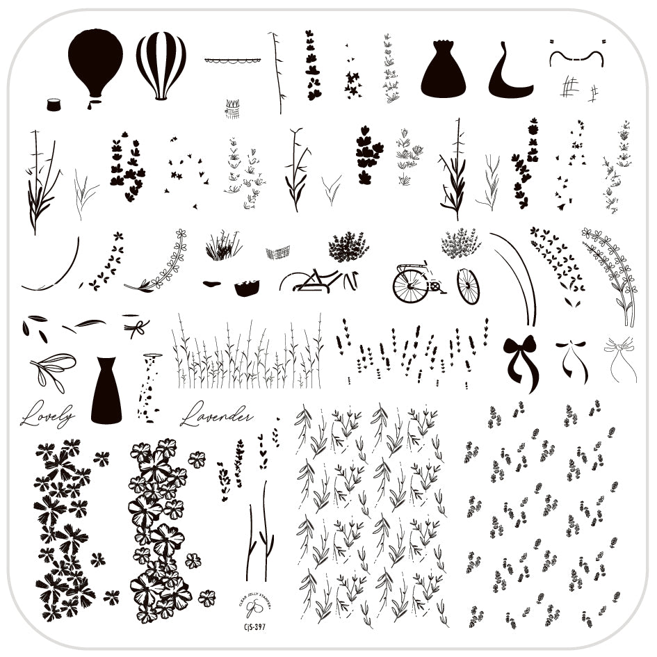 Lavender Grove (CjS-397) Etched Nail Art Stamping Plate