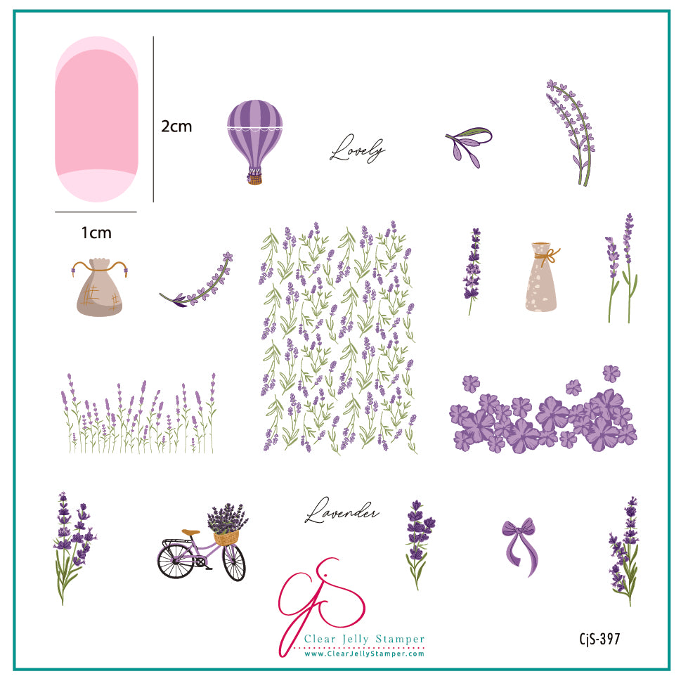 Lavender Grove (CjS-397) Etched Nail Art Stamping Plate