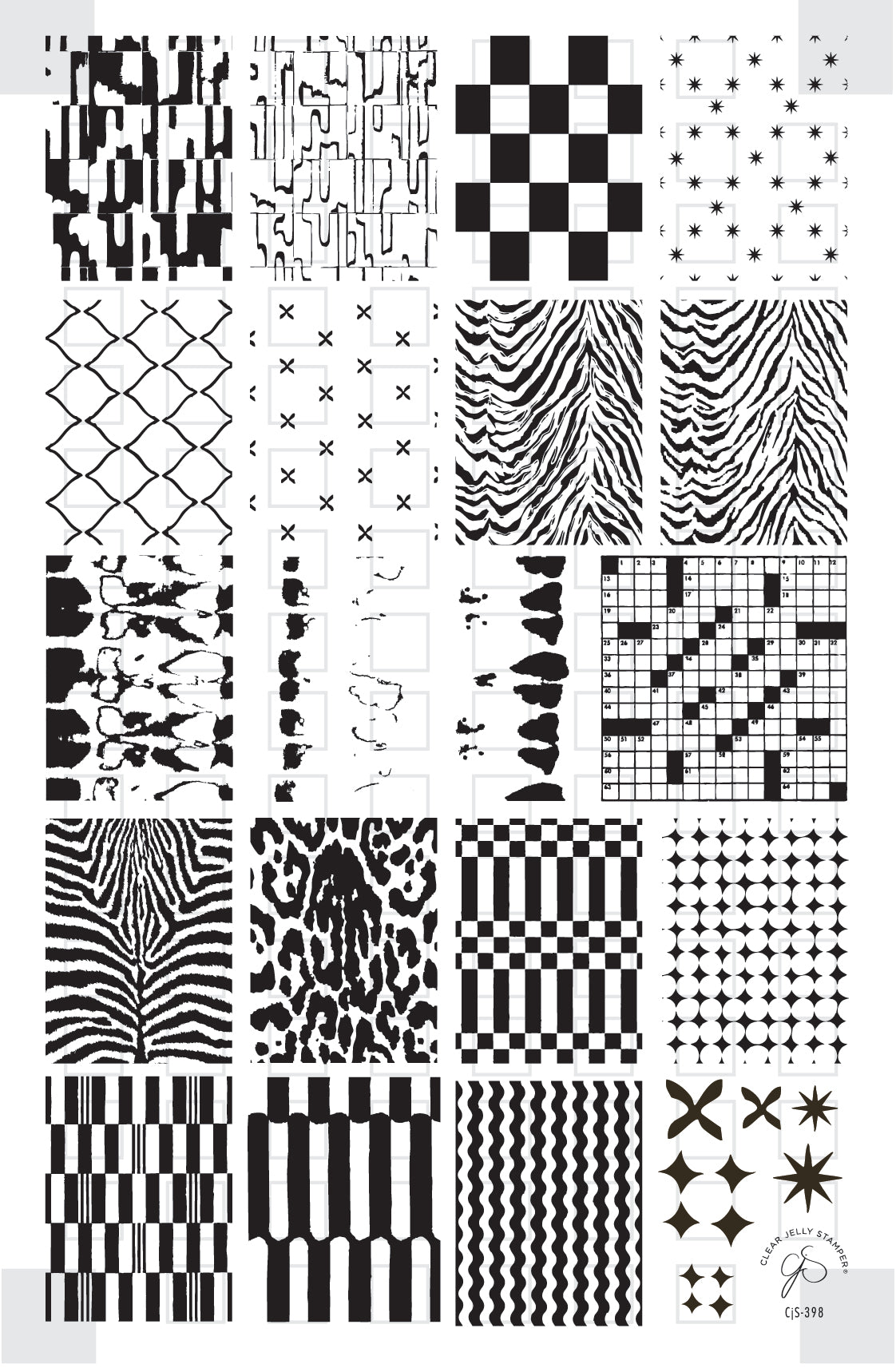 Low Light Lounge (CjS-398) Etched Nail Art Stamping Plate