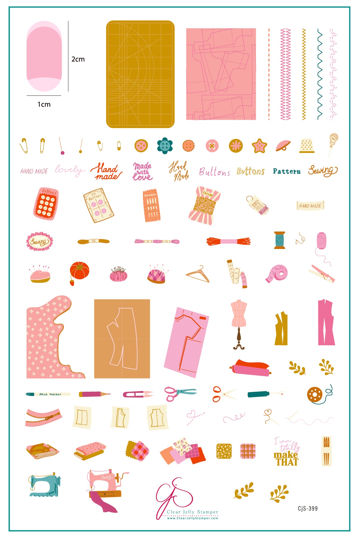 Made with Love (CjS-399) Etched Nail Art Stamping Plate