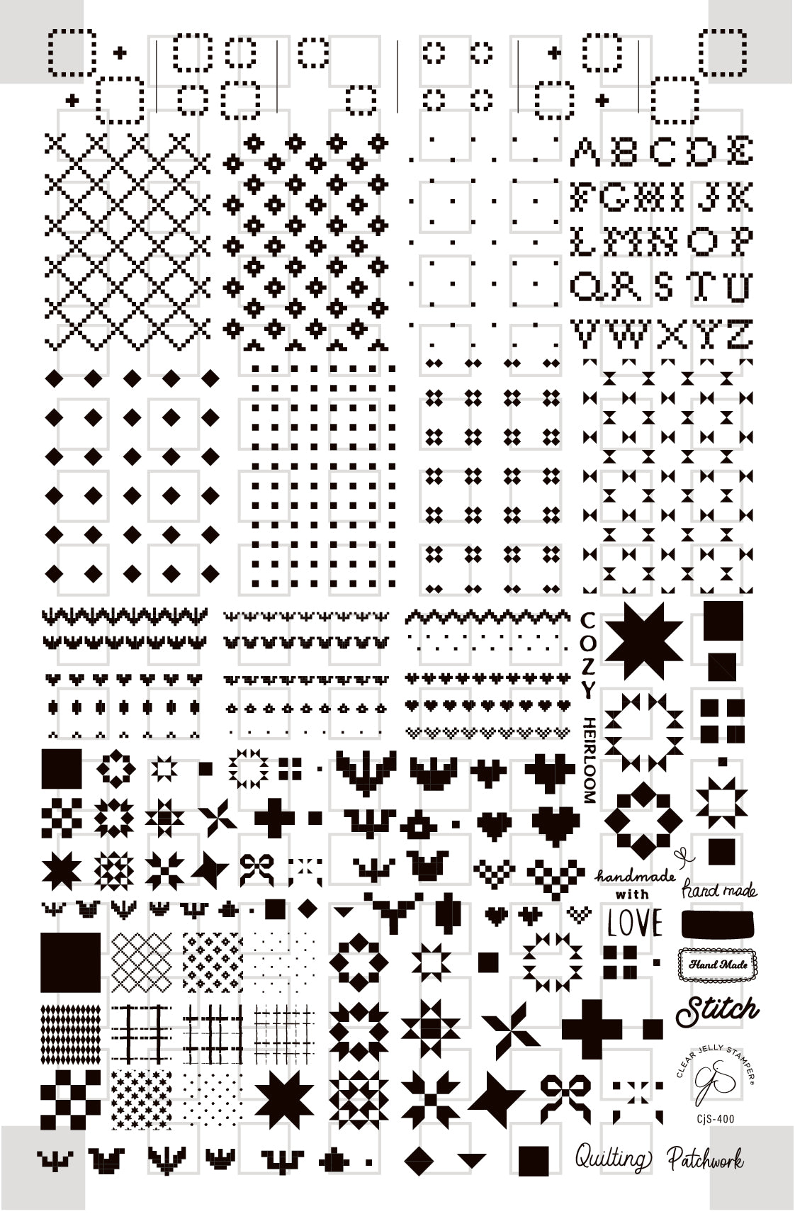 Quilting Corner (CjS-400) Etched Nail Art Stamping Plate