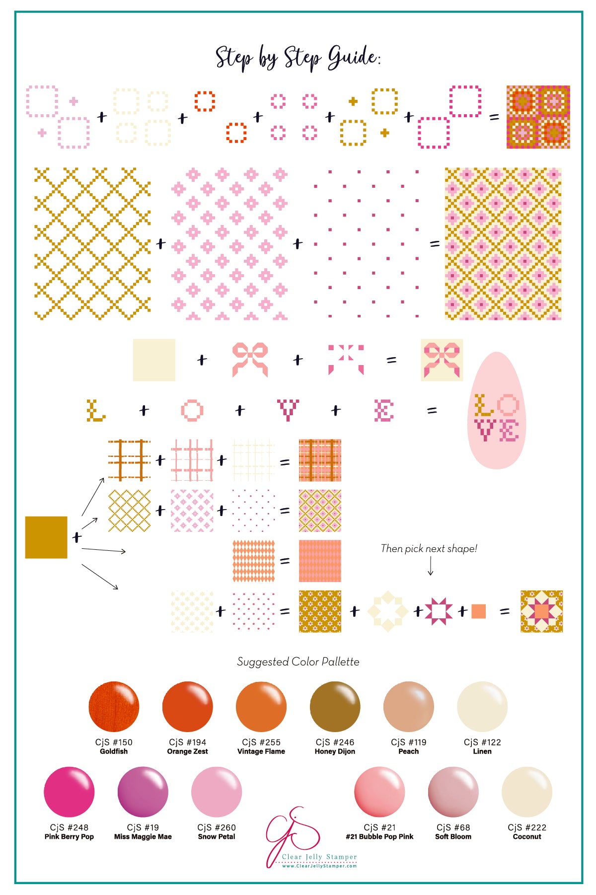 Quilting Corner (CjS-400) Etched Nail Art Stamping Plate