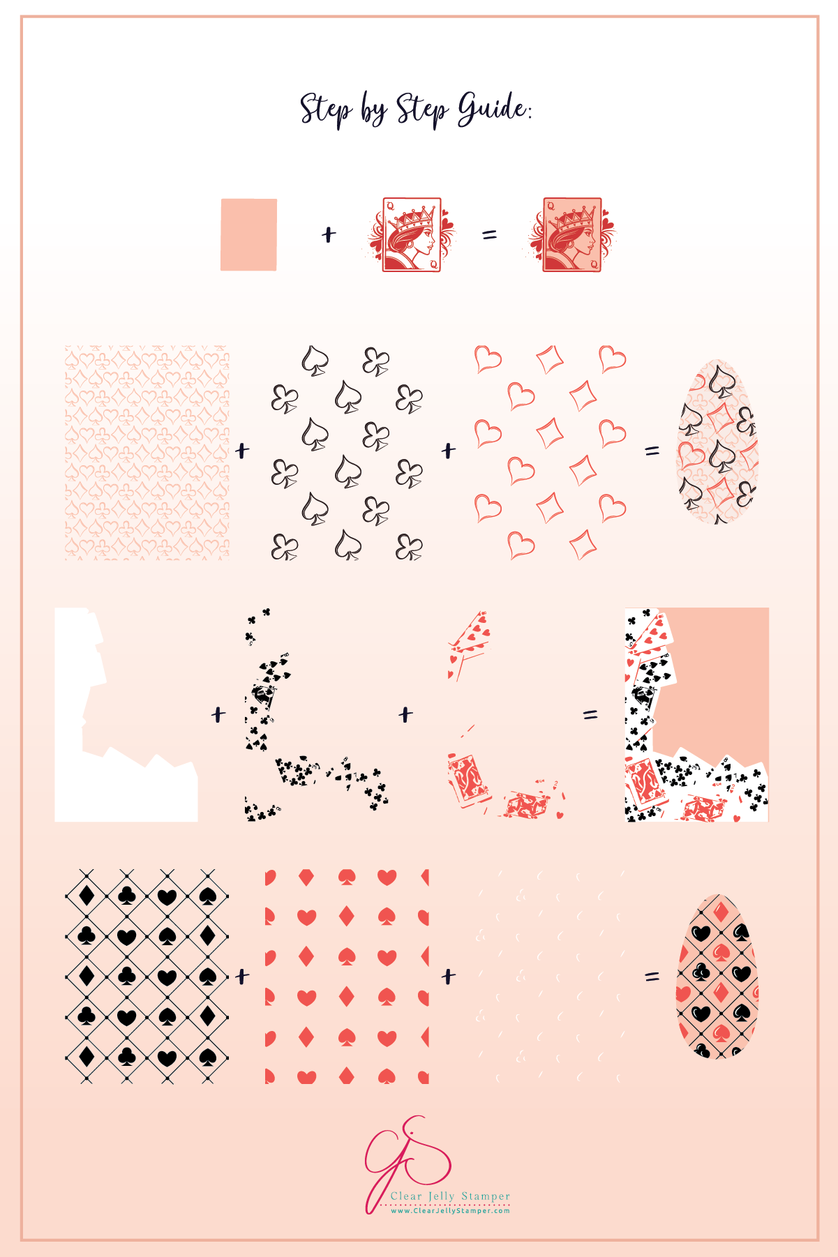 Stack the Deck (CjS-402) Etched Nail Art Stamping Plate