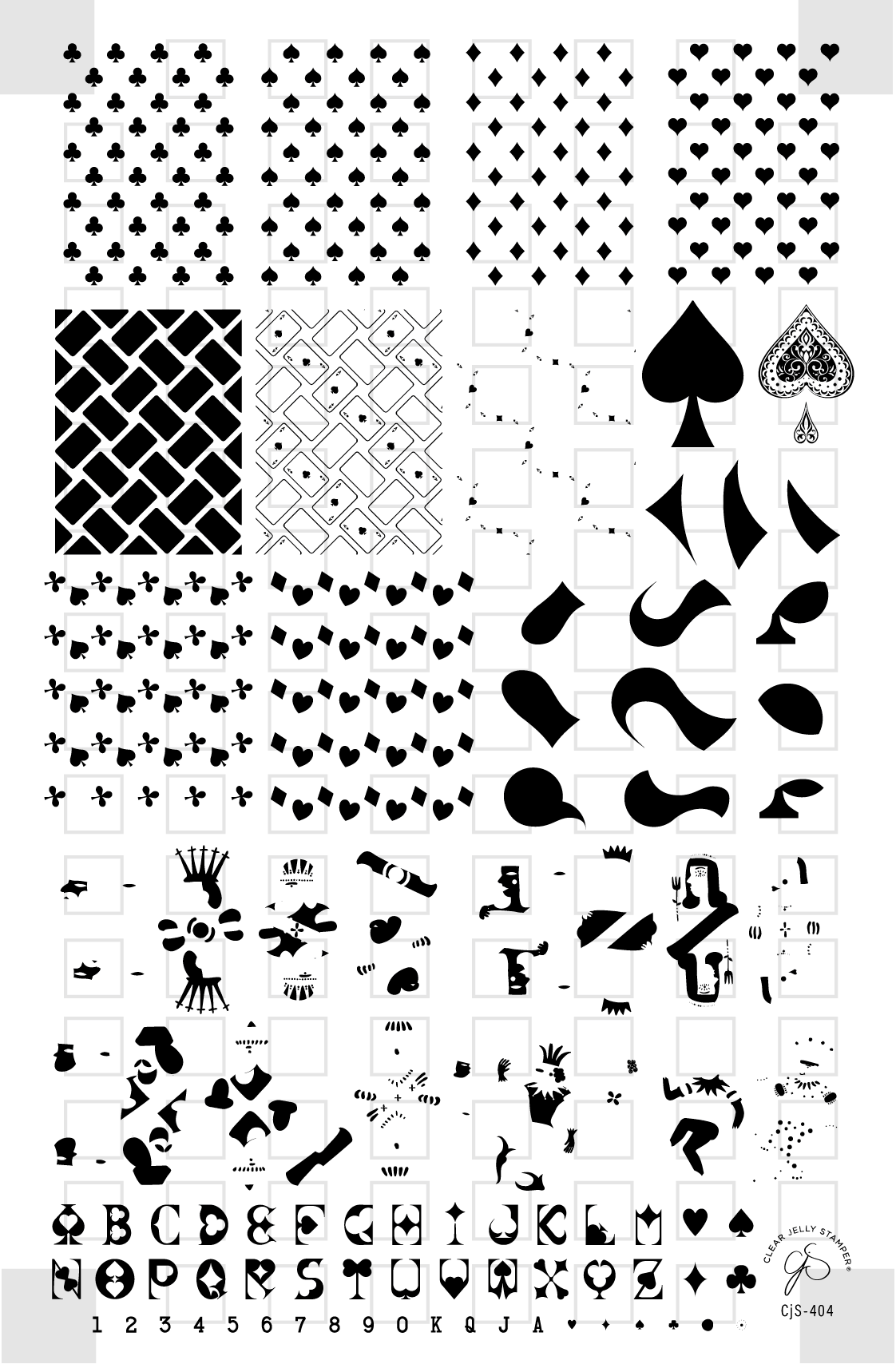 Joker's Wild (CjS-404) Etched Nail Art Stamping Plate