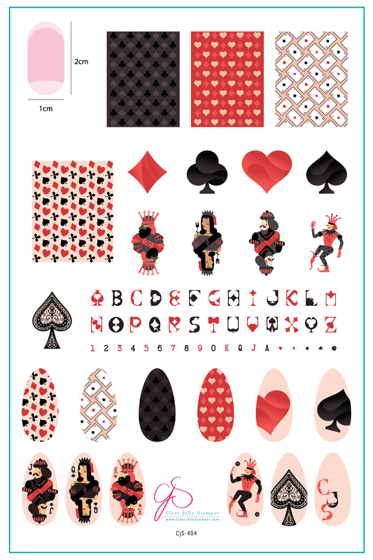 Joker's Wild (CjS-404) Etched Nail Art Stamping Plate