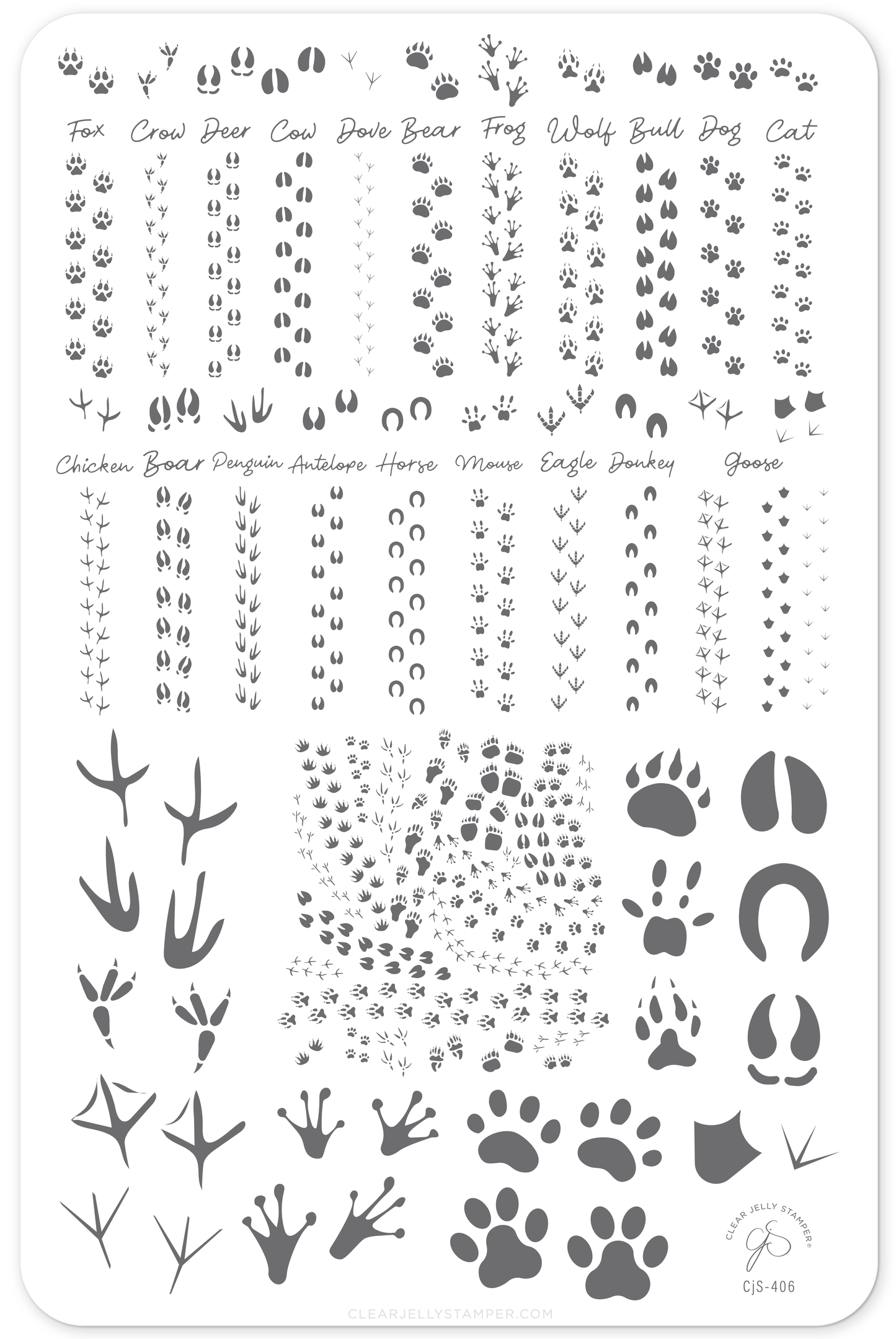 Paw-Sibilities (CjS-406) Etched Nail Art Stamping Plate