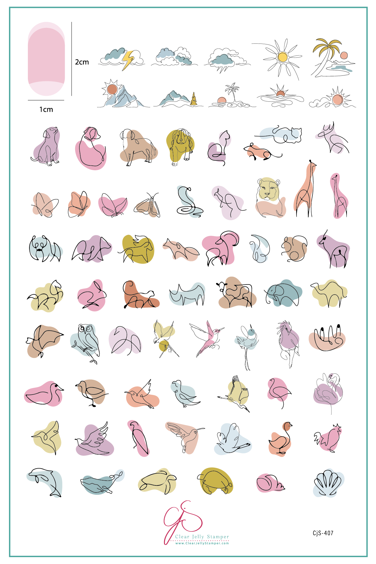 Mod Life Series - Animal Kingdom (CjS-407) Etched Nail Art Stamping Plate