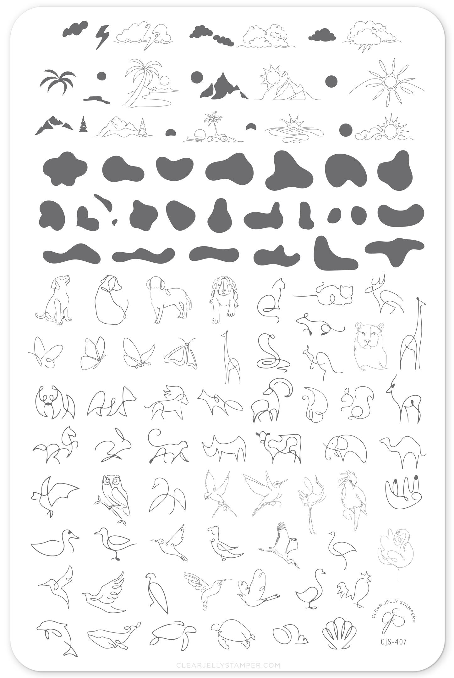 Mod Life Series - Animal Kingdom (CjS-407) Etched Nail Art Stamping Plate