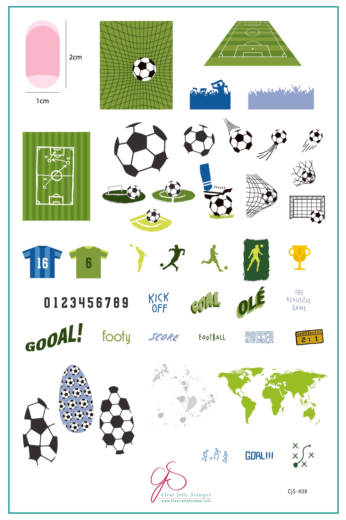The Beautiful Game (CjS-408) Etched Nail Art Stamping Plate