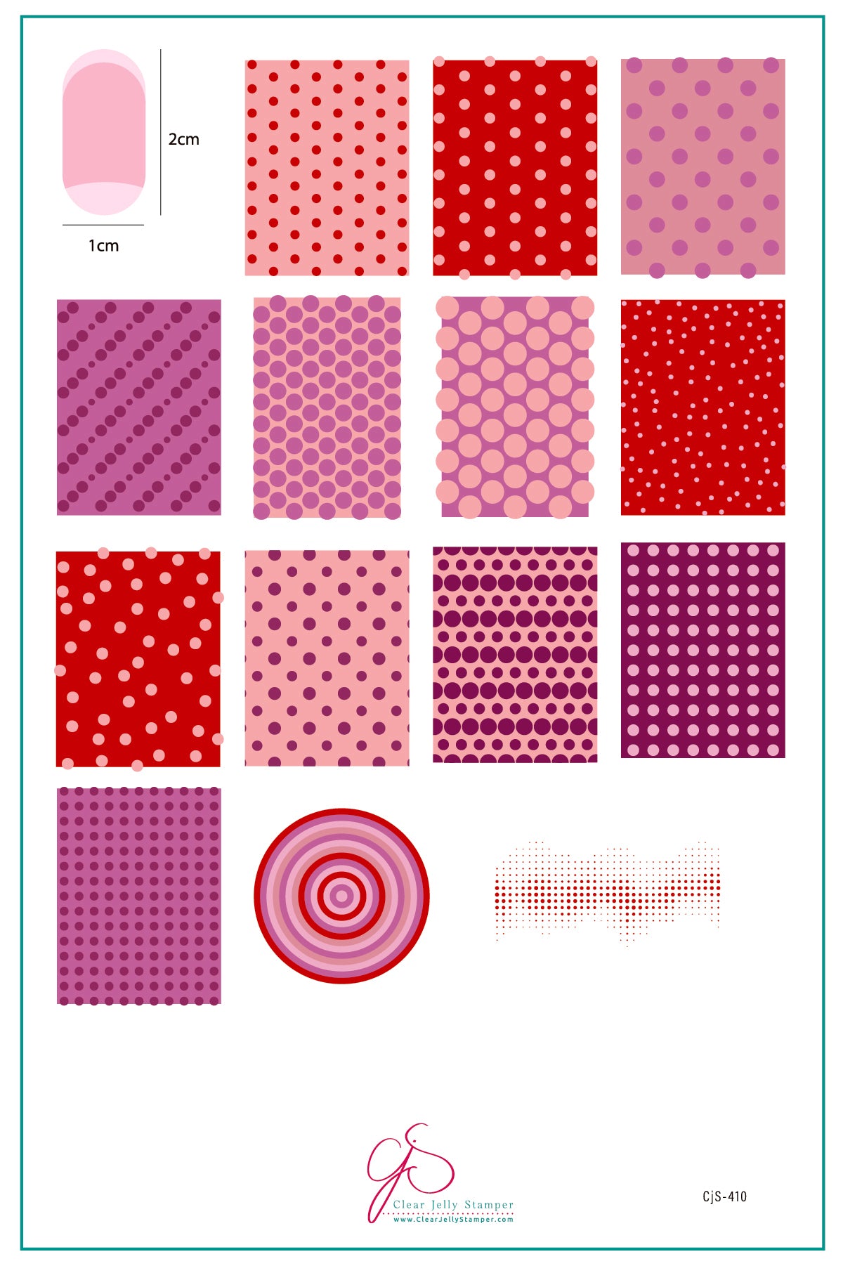 Dotty About You (CjS-410) Etched Nail Art Stamping Plate