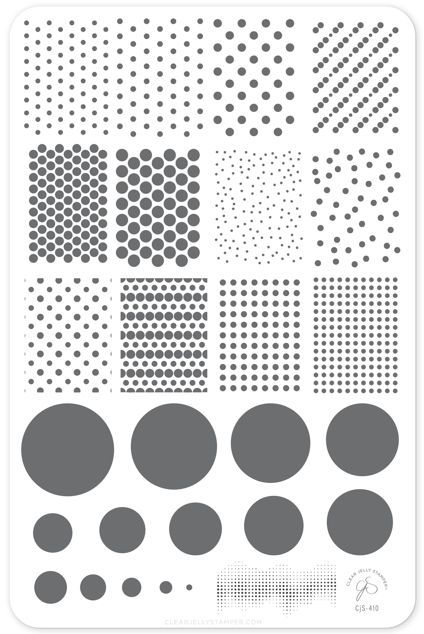 Dotty About You (CjS-410) Etched Nail Art Stamping Plate