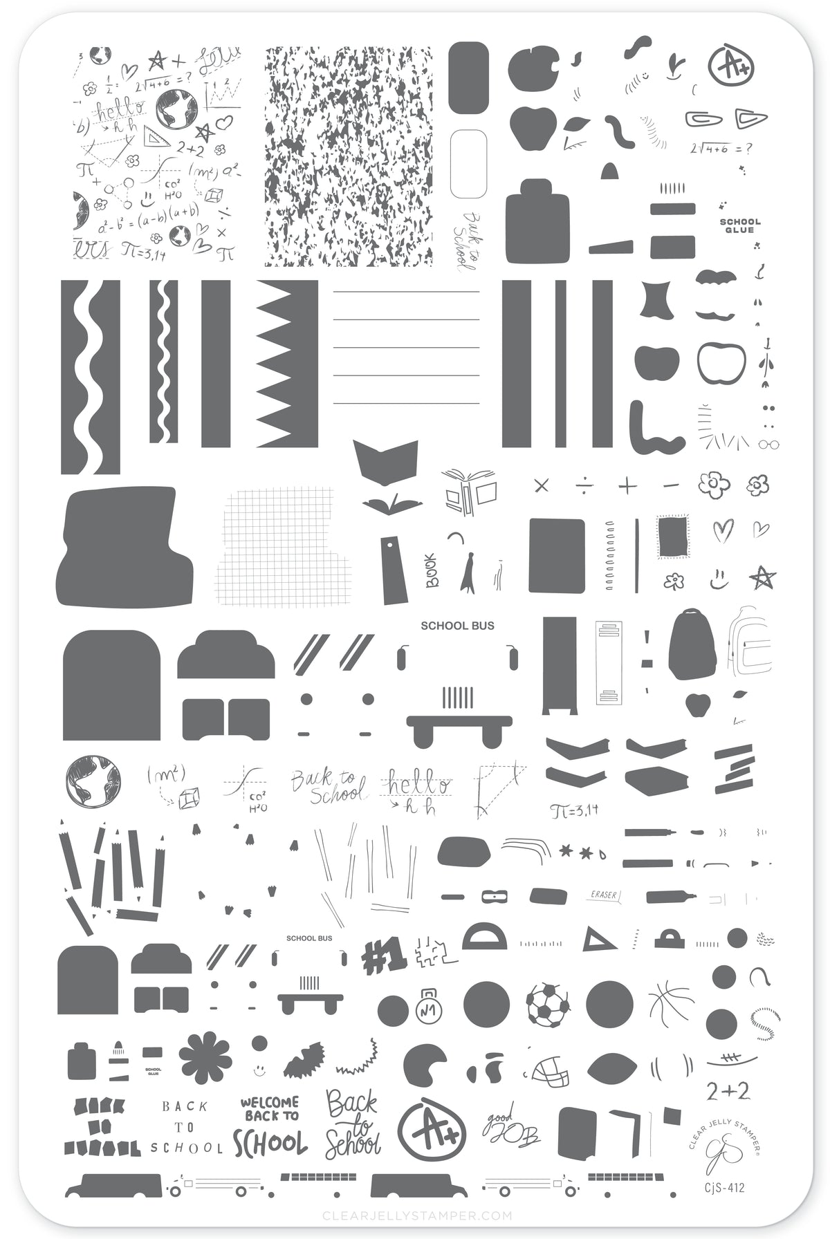 Class In Session (CjS-412) Etched Nail Art Stamping Plate